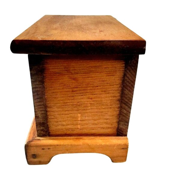 Rustic Wooden Storage Box W/ Heart Decorative Accent Handcrafted Keepsake Chest - Picture 4 of 11